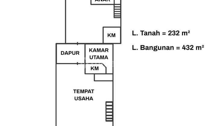 RUMAH TINGGAL JADI SATU DENGAN RUMAH USAHA 2