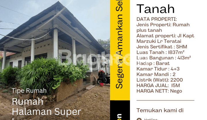 Rumah Dan Tanah Yang Luas Tengah Kota Palembang 1