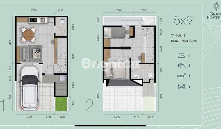 RUMAH NEW 2 LT DI GRAND EASTERN SURABAYA DEKAT MERR, OERR, SIER, ITS, GALAXY MALL, PAKUWON CITY 2