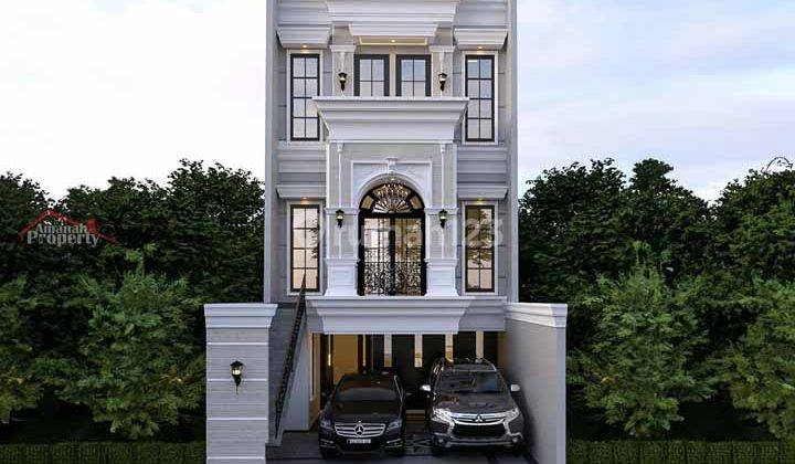 Rumah 3 Lantai Private Pool American Clasic Dekat Tol Jaksel 1