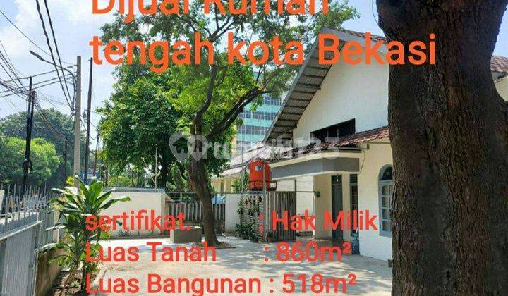 Rumah Hitung Tanah 860m2 di Alun Alun, Kota Bekasi
 1