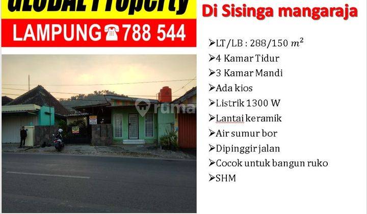 Rumah pinggir jl sisingamangaraja cocok untuk bangun ruko 1