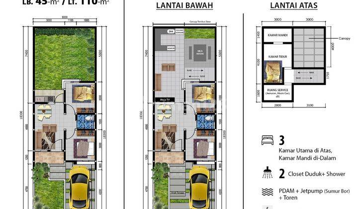 Rumah 1 Lantai Dalam Cluster di Bukit Cimanggu City Kota Bogor  2