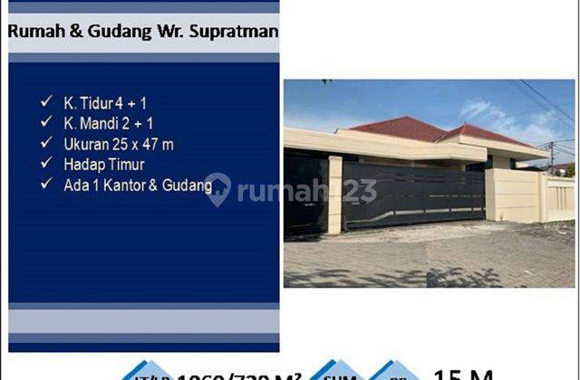 rumah dan gudang di wr supratman 1