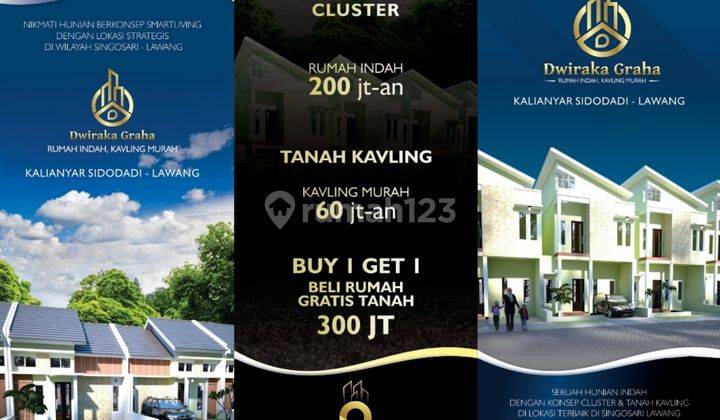 Promo beli rumah gratis tanah di Dwiraka Graha Sidodadi Lawang 1