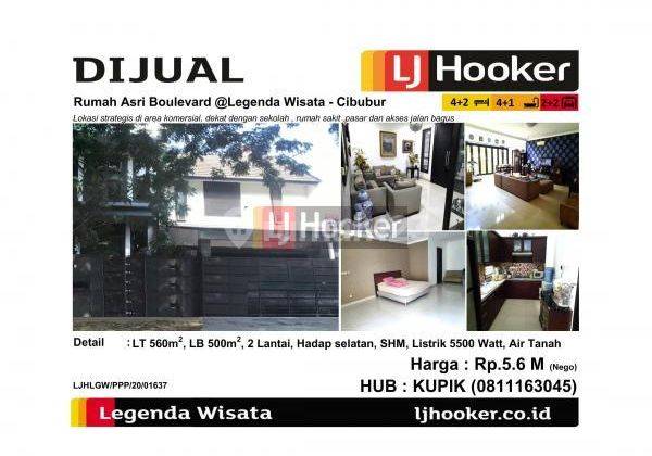 Dijual Rumah Asri Boulevard @Legenda Wisata Cibubur 2