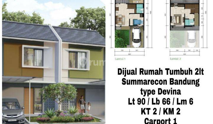 Rumah Tumbuh 2 Lantai Type Devina Di Summarecon, Bandung 1