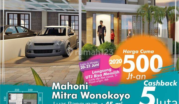 A.37.Rumah MITRA WONOKOYO RESIDENCE di Menganti - BARAT SURABAYA - STOCK 1% TERAKHIR (BEST SELLER) - MURAH, KAWASAN IJO ROYO2 + FASILITAS SMART HOME (GRADE A++) 1