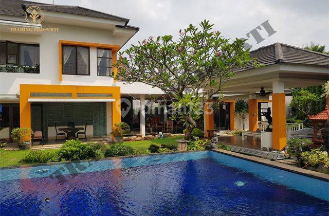 Rumah mewah 5 kamar 2 lantai furnished ada kolam renang tanah luas hadap timur taman giri loka bsd serpong, alam sutera, gading serpong, tangerang selatan 2