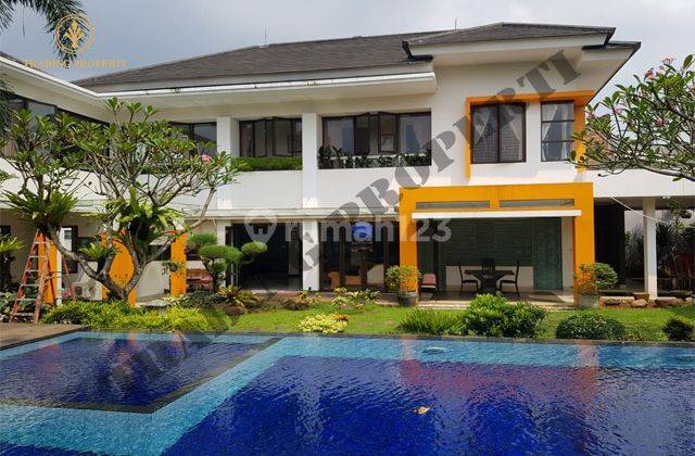 Rumah mewah 5 kamar 2 lantai furnished ada kolam renang tanah luas hadap timur taman giri loka bsd serpong, alam sutera, gading serpong, tangerang selatan 1