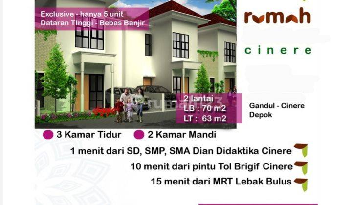 Rumah baru 2lantai di Gandul Cinere Depok 1