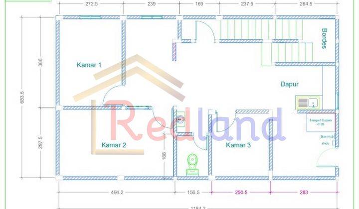 Rumah dalam proses renovasi, 1.5 lantai ke bawah di Mendut Semarang Barat (Vn1639) 1