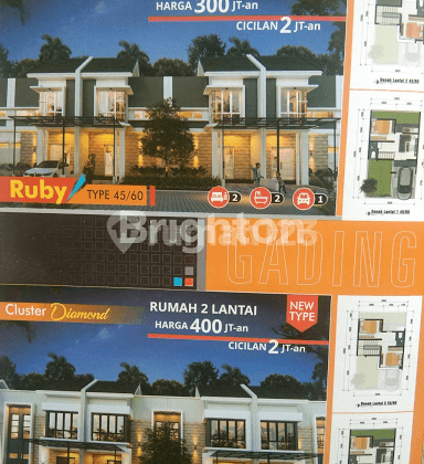 2 Lantai rumah minimalis harga 300 jt an, Gading Intan Driyorejo 2