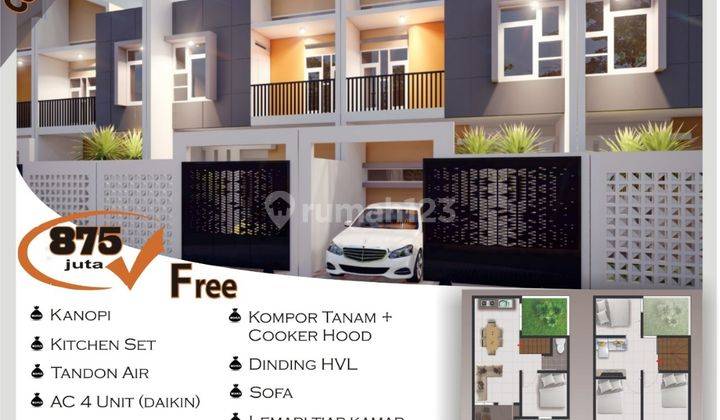 Rumah Dua Lantai Tengah Kota Makassar Promo Chas Free Kanopi Pagar Free Biaya 2