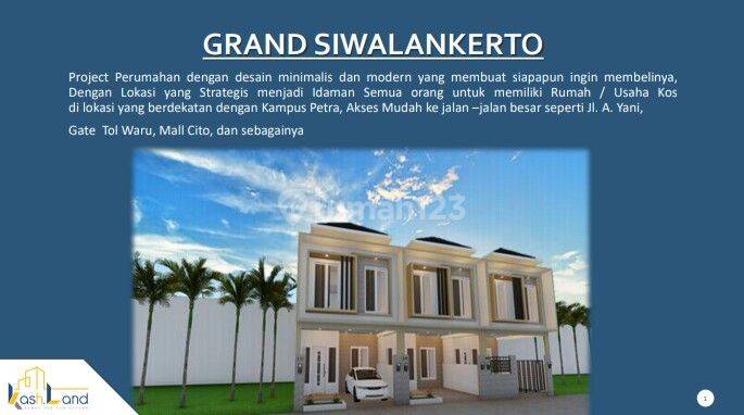 A.66.Rumah GRAND SIWALAN KERTO di dekat RUNGKUT - SURABAYA SELATAN - Sisa 7 / 10 Unit (BEST SELLER) - BANGUNAN ELEGANT dan MURAH (GRADE A) 2