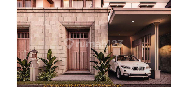 Two-story house in Depok Cinere, ready to move in, no down payment required, near KRL MRT station and busway stop. 2