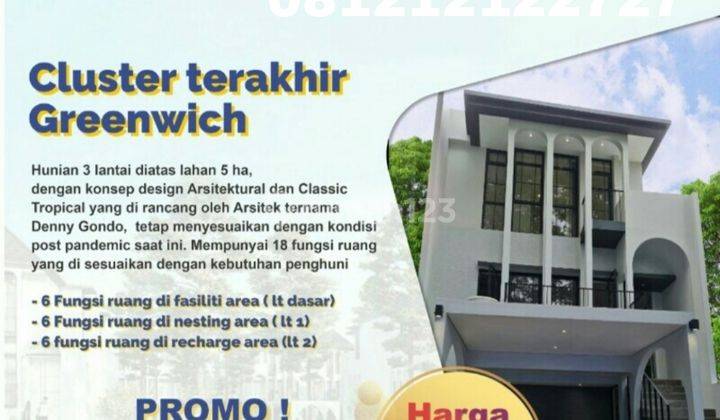 Cluster AETHER Rumah 3 Lantai Luas Bangunan 165 m2  Greenwich Park BSD City 2