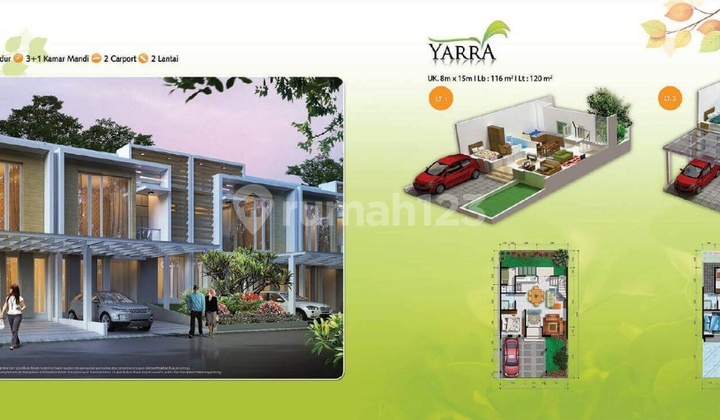 Rumah Fully Furnished Bagus Sekali Cluster Yarra Jakarta Garden City 120m² 4+1BR 2