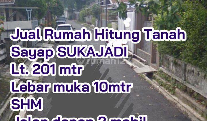 Jual Rumah Hitung Tanah Di Sayap Sukajadi Sertifikat Hak Milik 1