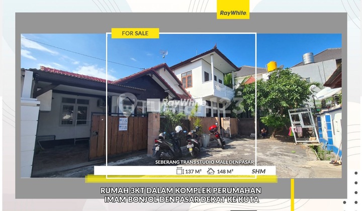 Dijual Rumah 3KT di dalam Komplek Perumahan di sebrang Trans Studio Mall, Jl Imam Bonjol Denpasar, Denpasar Bali