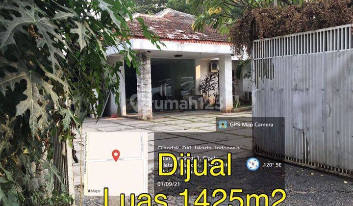 Rumah 1 lantai halaman luas dekat antasari tanah 1425m2 cipete 1