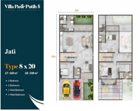 Rumah di PIK2  Villa Pasir Putih 5 Type 8x20m Pantai Indah Kapuk 2