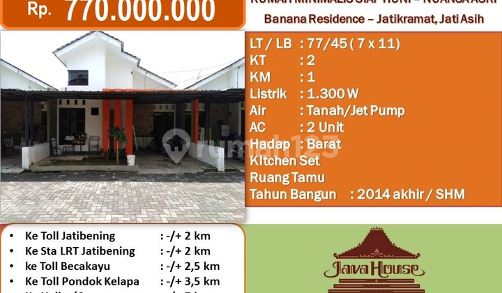Rumah minimalis dalam cluster Jatikramat. Bekasi  1
