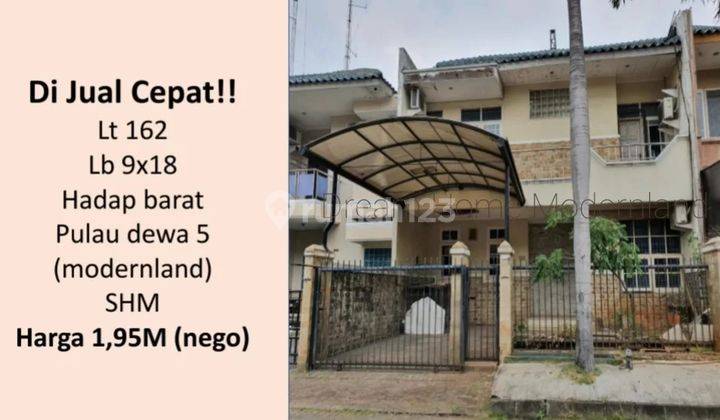 Dijual Cepat Rumah Di Cluster Pulau Dewa 5 Modernland Tangerang 2