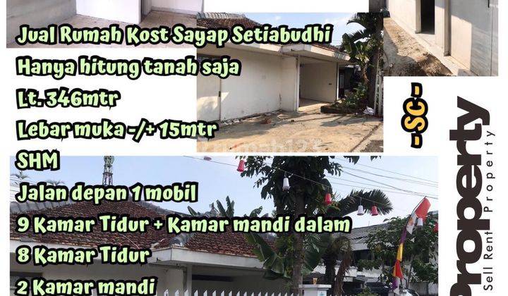 Jual Rumah Kost Terawat Hitung Tanah Sayap Setiabudi 1