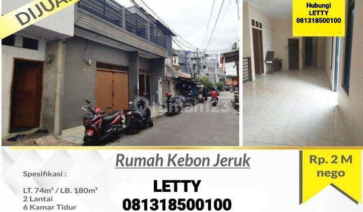 Dijual Cepat Rumah dan Kios Kebon Jeruk Jakarta Pusat Rp 1.8  M Nego 1