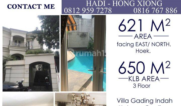 DIJUAL Rumah Villa Gading Indah-Kelapa Gading. Semi-Furnished.  1