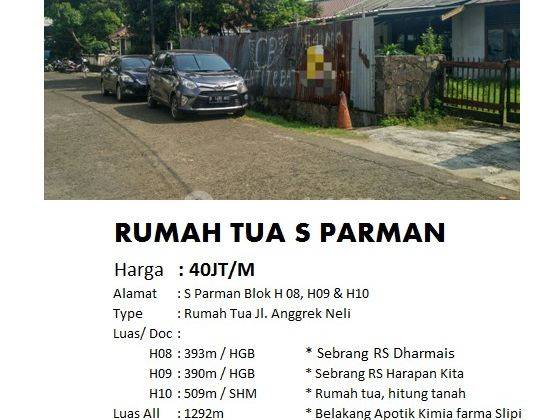 DI JUAL RUMAH TUA S.PARMAN JAKARTA BARAT LOKASI STRATEGIS DI PUSAT KOTA JAKARTA 1