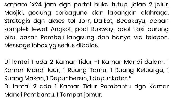 Rumah di Komplek Koperasi Bintara Bekasi, Bekasi 2