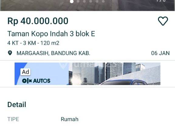 Rmh Siap Huni di JL. Kota Baru Moh. Ramdhan 2