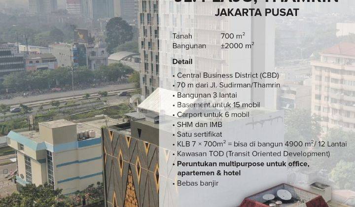 Gedung Bangunan Rumah Mewah 3 Lantai Siap Huni Luas 700m di Thamrin Jakarta Pusat 1