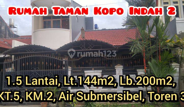 Rumah Besar Murah Taman Kopo Indah 2, 2 Lt, Lt.144m2, Lb.200m2, Air Sibel! 1