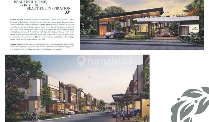 Dijual Rumah di Cluster Carson, Type 8-Premium 1 2