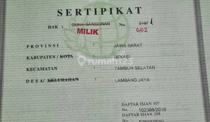 Dijual Cepat ! Rumah minimalis siap huni grand wisata 2