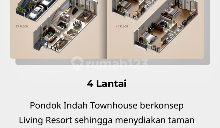 Rumah 3 Lantai Unfurnished Baru - 3BR+1 (Lt: 140 m² Lb: 297 m²) 5.2m, Bintaro, Jakarta Selatan 2