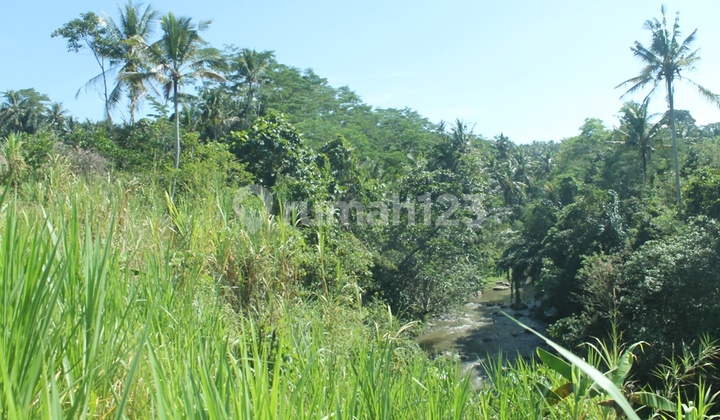Tanah dengan  lebar jalan 6 meter pinggir sungai