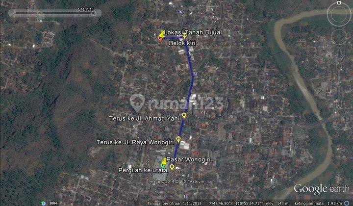 Tanah Murah Pusat Kota Wonogiri dekat Pasar Wonogiri 2
