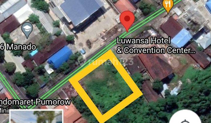 Tanah 3200m2 depan hotel Luwansa jl pumorouw cocok buat hotel  1