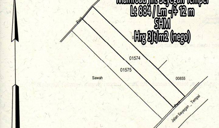 Tanah lokasi strategis di Mainroad Tempel Seyegan, Sleman 1