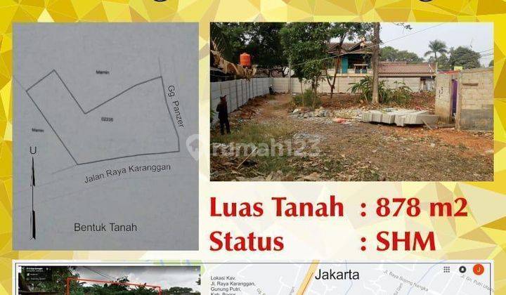 Dijual Tanah,jl.raya Karanggan,gunung Putri,bogor Jawa Barat 1