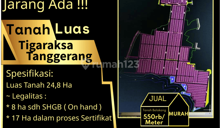 Jarang Ada!! Tanah Luas Tigaraksa Tanggerang !! 1