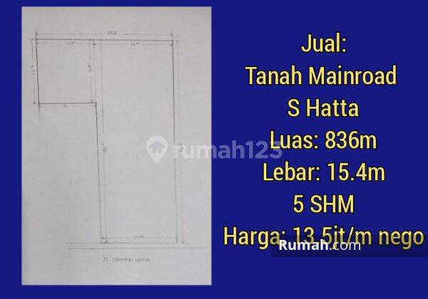 Tanah Mainroad Soekarno Hatta Dekat Toha 1