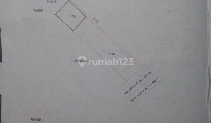 Tanah 1500m2 , HGB , Cibinong Jalan Raya Jakarta Bogor 2