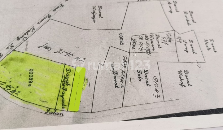 Dijual Tanah Darat Pinggir Jalan Raya Di Rawa Kalong