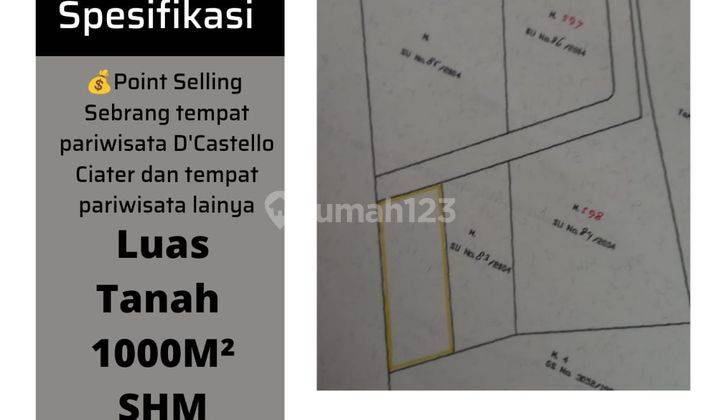 Di Jual Tanah Sudah Turun Harga Daerah Ciater Cocok Untuk Di Bangun Villa 1