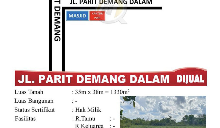 Dijual Kavling Jalan Parit Demang Dalam Pontianak